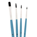 4 pinceaux imitation petit-gris pour aquarelle - Poils synthétiques souples - Pébéo 952202