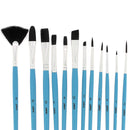 12 pinceaux imitation petit-gris pour aquarelle - Poils synthétiques souples - Pébéo 952207