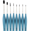 8 pinceaux imitation petits-gris pour aquarelle - Poils synthétiques souples - Précision - Pébéo 952208