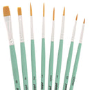 8 pinceaux polyamide doré pour acrylique fluide - Poils synthétiques souples - Pébéo 952302