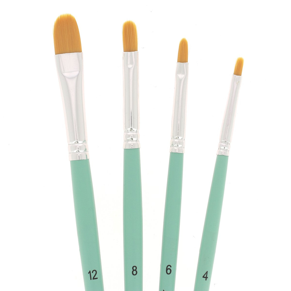 4 pinceaux polyamide doré Filbert pour acrylique fluide - Poils synthétiques souples - Pébéo 952303