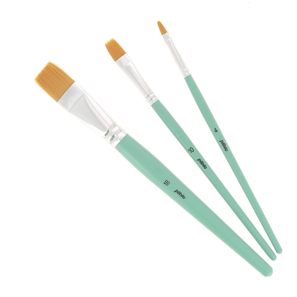 3 pinceaux polyamide doré pour acrylique fluide - Poils synthétiques souples - Pébéo 952308