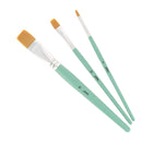 3 pinceaux polyamide doré pour acrylique fluide - Poils synthétiques souples - Pébéo 952308