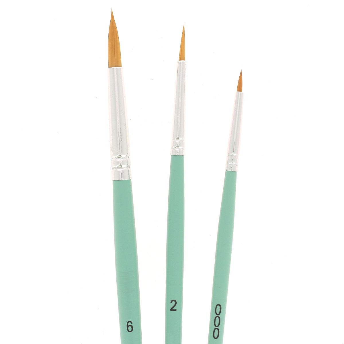 3 pinceaux polyamide doré ronds pour acrylique fluide - Poils synthétiques - Pébéo 952309