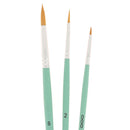 3 pinceaux polyamide doré ronds pour acrylique fluide - Poils synthétiques - Pébéo 952309