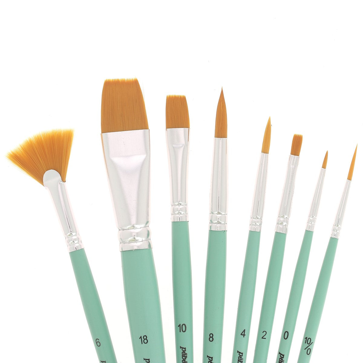 Set de 8 pinceaux polyamide doré pour acrylique fluide - Poils synthétiques - Pébéo 952313