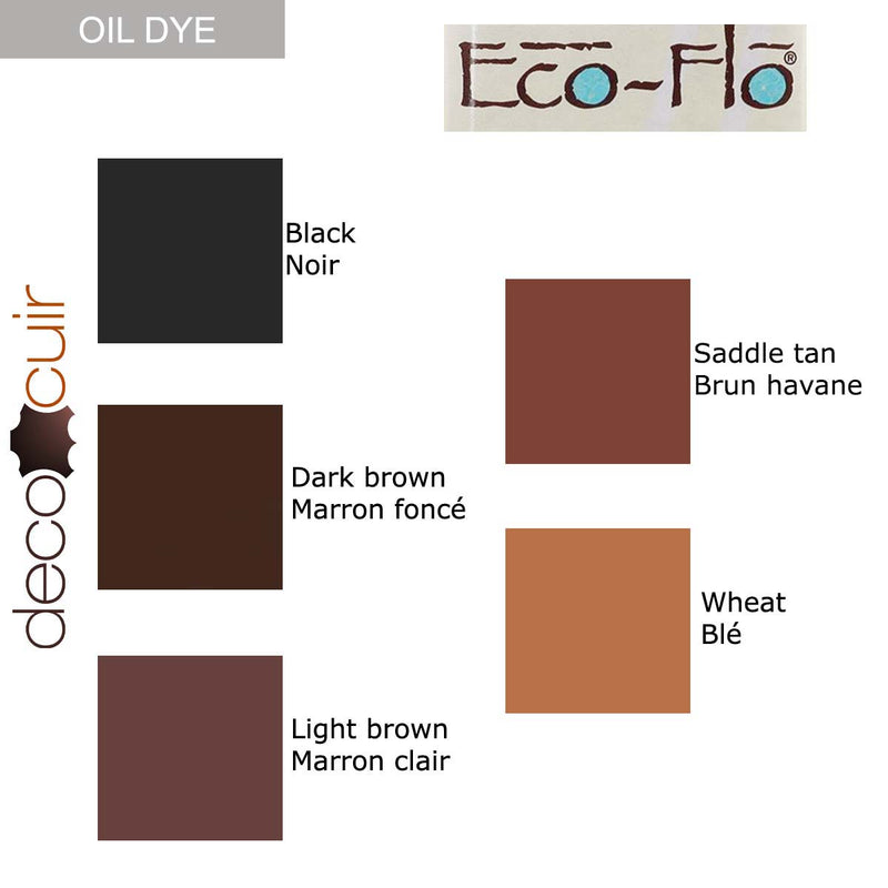 Nuancier des teintes Eco-Flo OIl Dye - Teinture pour cuir tannage végétal