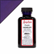 Teinture pour cuir Angelus Leather Dye 90ml en violet, liquide pour coloration et rénovation de cuir.