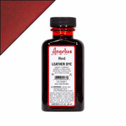 Teinture pour cuir Angelus Leather Dye 90ml, couleur rouge 064, applicateur en flacon pour cuir et accessoires.