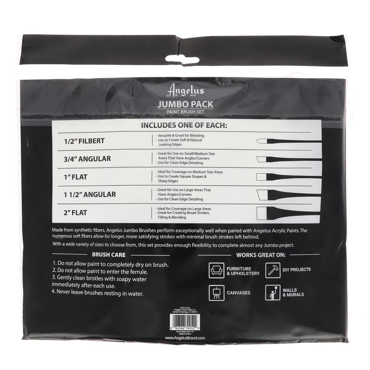 Grands pinceaux Angelus  pour peindre sur canapés, chaussures, vestes, vêtements...