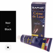 Crème de luxe Saphir pour cuir lisse noir, 50ml, entretien du cuir, illustration du pot de crème en image