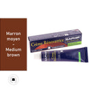 Crème rénovatrice recolorante Saphir pour cuir marron moyen, 25 ml, pour entretien et restauration du cuir.