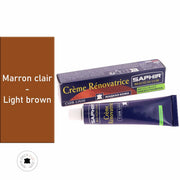 Crème rénovatrice recolorante Saphir pour cuir marron clair, 25 ml, entretien et revitalisation du cuir.