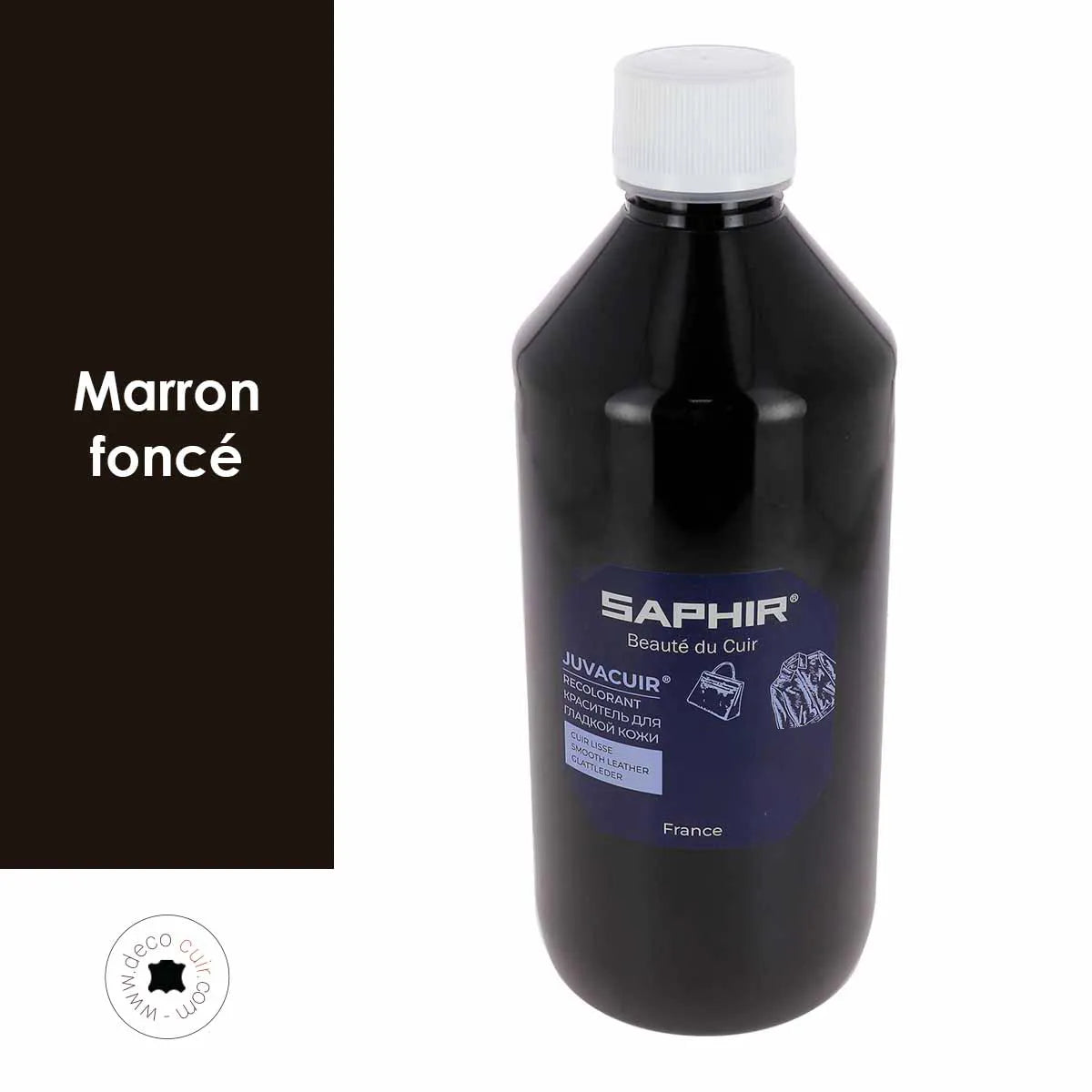 Recolorant pour cuir Juvacuir Saphir marron foncé 05, entretien du cuir, pot de coloration en cuir, produit de soin pour cuir.