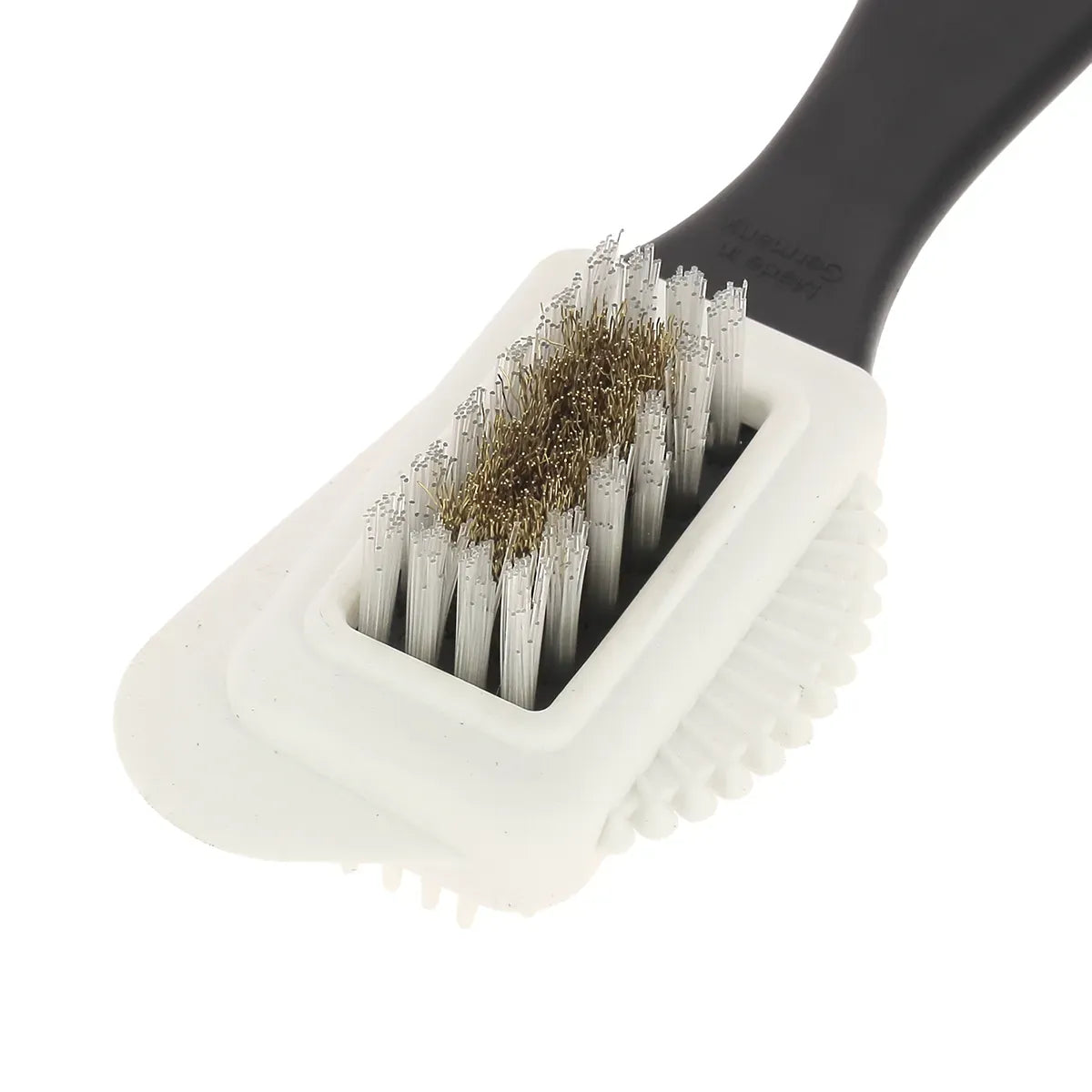 Brosse en caoutchouc et poils en laiton et nylon pour nettoyer les cuirs velours, nubuck, daim et croûtes de cuir