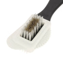 Brosse en caoutchouc et poils en laiton et nylon pour nettoyer les cuirs velours, nubuck, daim et croûtes de cuir