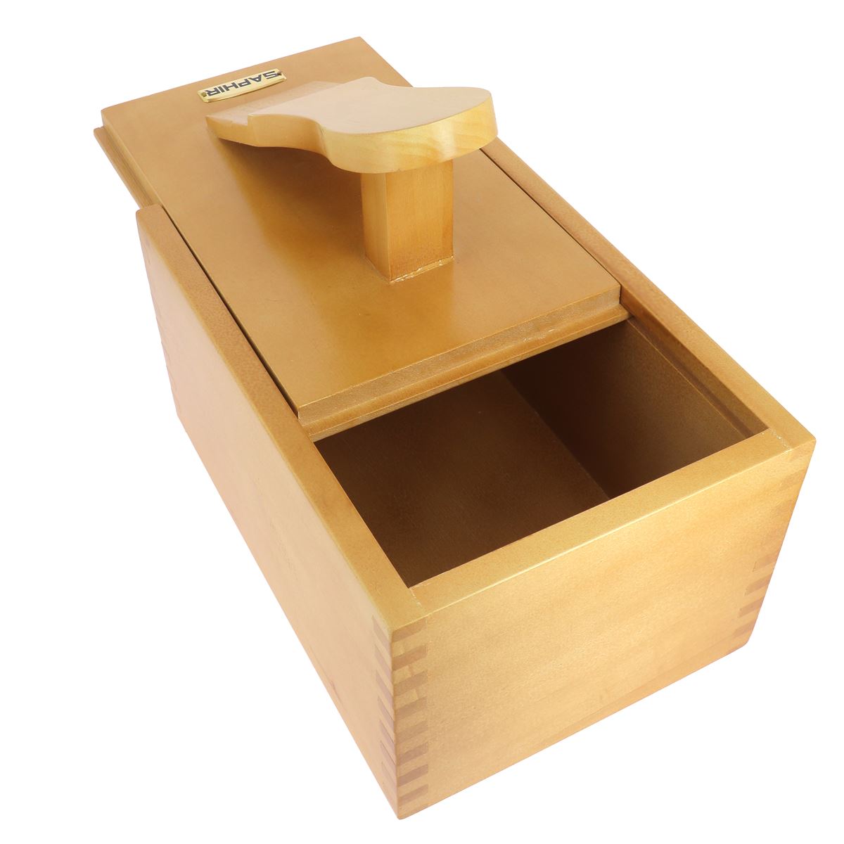 Boîte à cirage en bois avec repose pied - Saphir - Fait en France