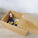 Coffret rangement en bois entretien chaussure en cuir
