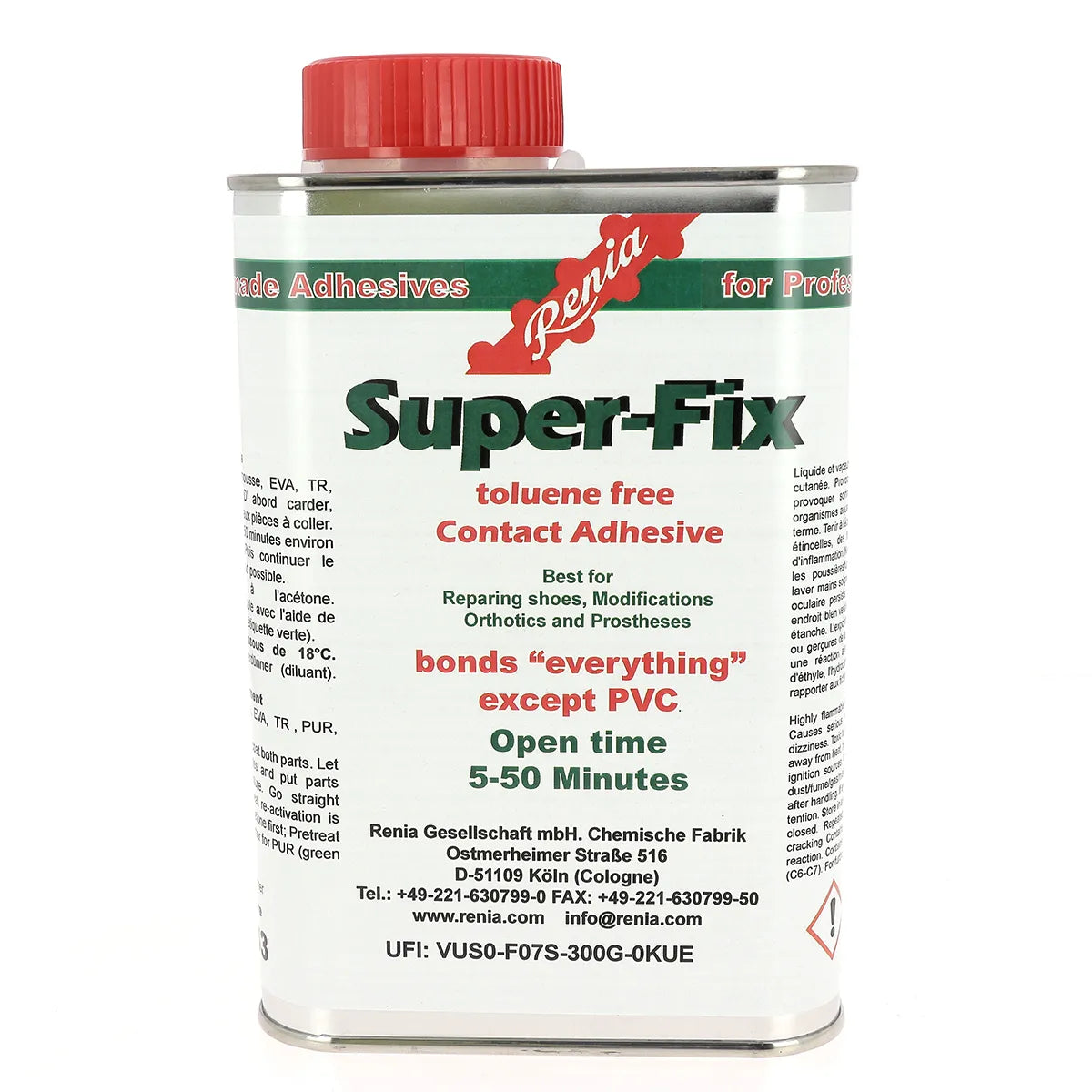 Colle contact Super-fix Renia pour réparation de chaussures et orthopédie