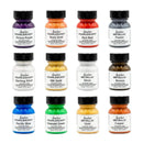 Lot de 12 peintures cuir acrylique Angelus Pearlescent et Metallic - Flacons de 29,5 ml