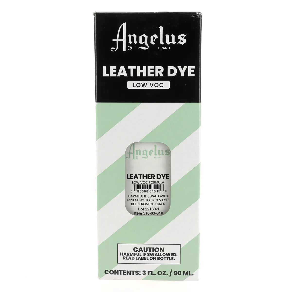 Teinture pour cuir Angelus à faible teneur en COV emballage