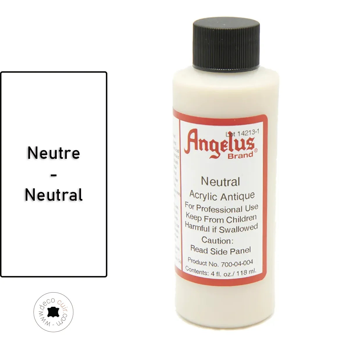 Finition antique acrylique Angelus neutre pour protéger le cuir contre l'eau et le rendre brillant