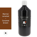 Teinture pour cuir Deco Cuir base aqueuse couleur marron caramel, bouteille d'1 litre, teintures et peintures pour cuir.