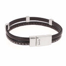 Bracelet en cuir - Fermoir Camille Nickelé 10 mm