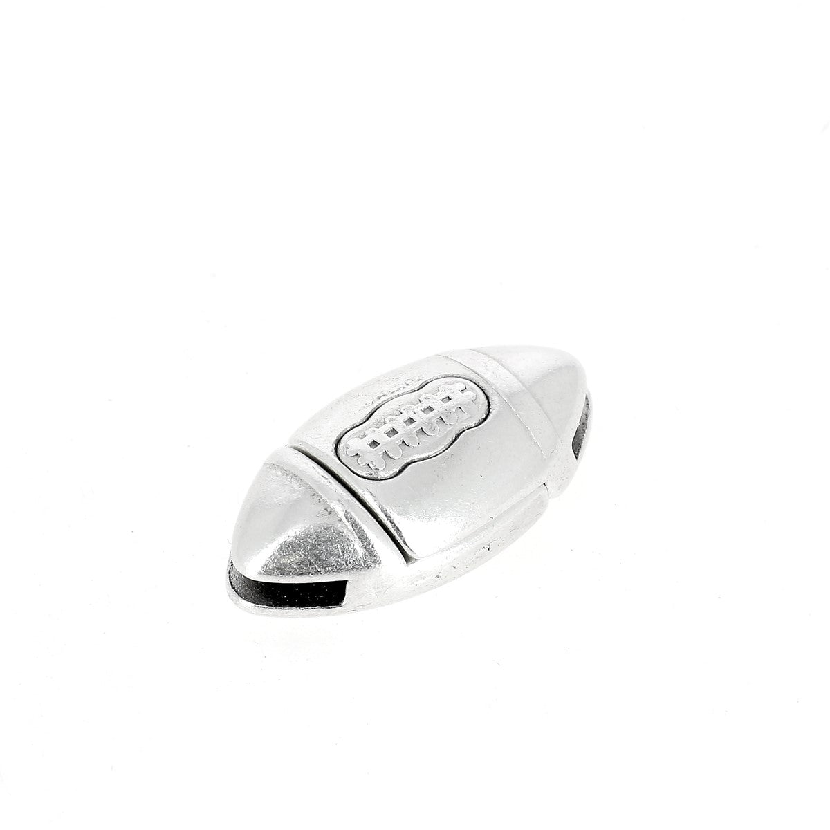 Fermoir bijou aimanté - Ballon de rugby - Lacet plat