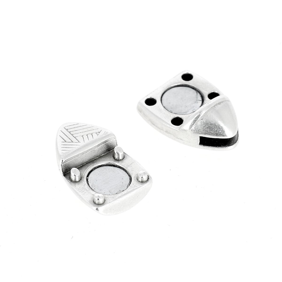 Fermoir bijou aimanté - Ballon de rugby - Lacet plat