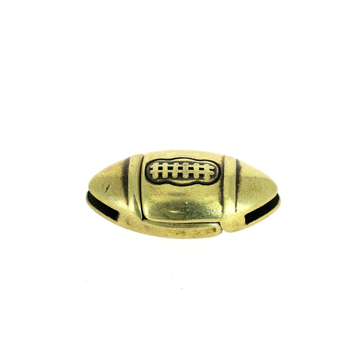 Fermoir bijou aimanté - Ballon de rugby - Lacet plat