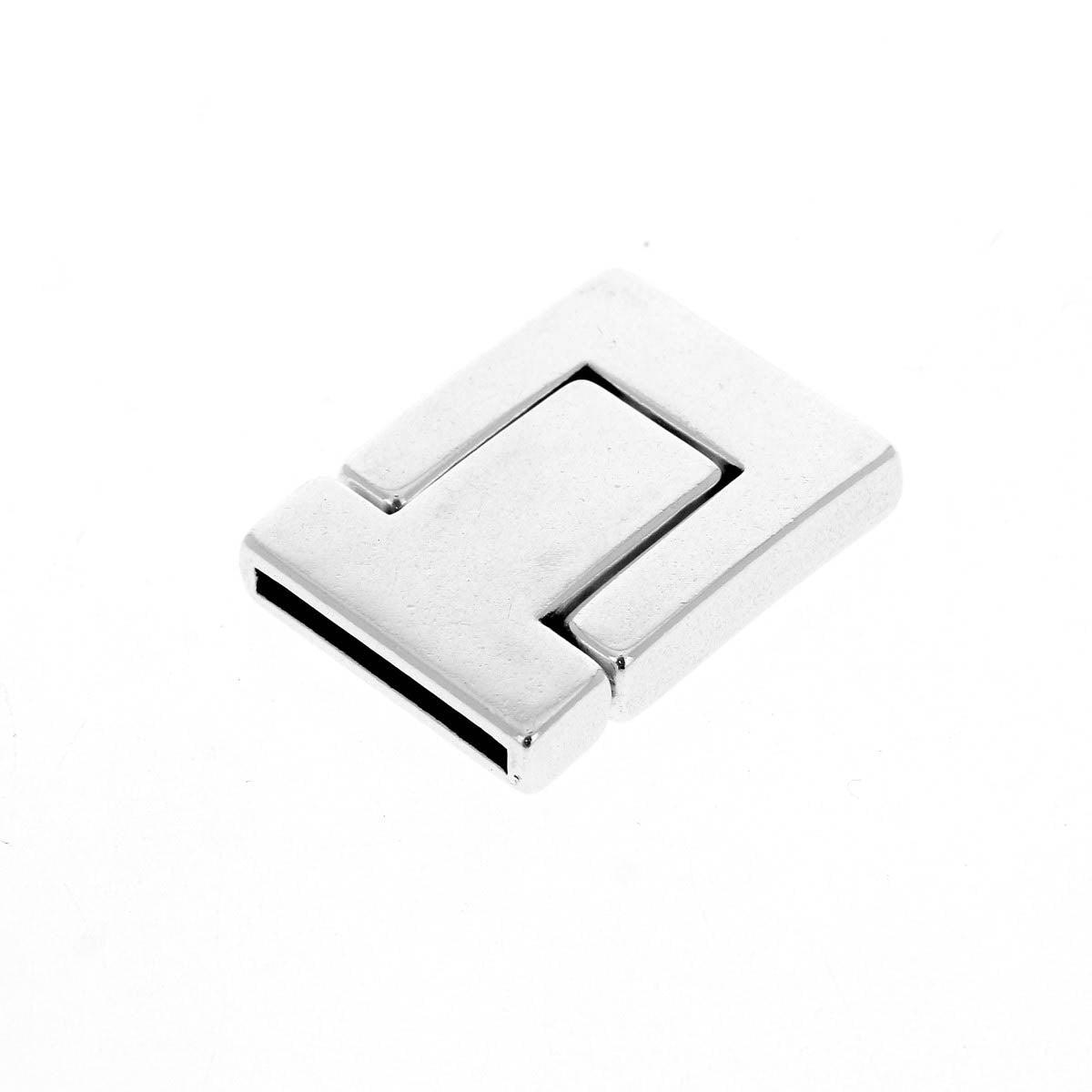 Fermoir bijou en Inox - Rectangle aimanté - Lacet plat | Deco Cuir Fermoir bijou en Inox - Rectangle aimanté - Lacet plat | Deco Cuir