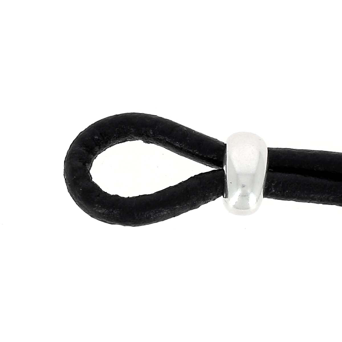 Coulissant fermoir bijou - PASSANT DOUBLE TROU - Lacet rond de 3mm - Deco Cuir