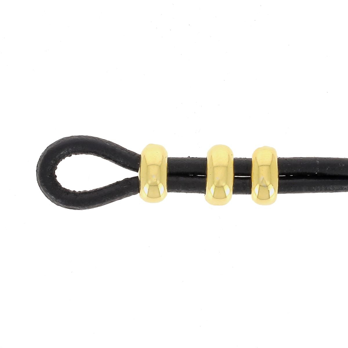 Perle passant double trou - Doré luxe