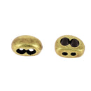 Perle coulissante 2 trous pour bracelet en cuir rond - Laiton vieilli