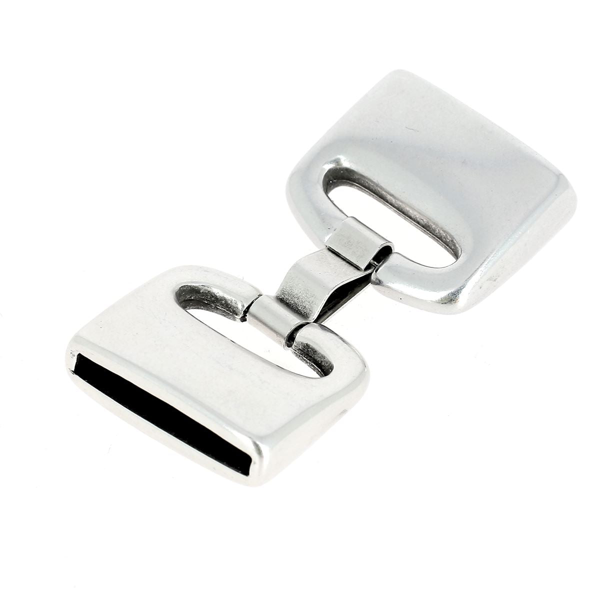 Fermoir bijou - ALEX - Lacet plat 20mm - ARGENT VIEILLI - Deco Cuir