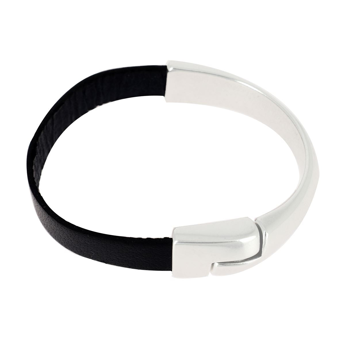 Bracelet DIY : demi jonc en métal avec lacet en cuir plat de 10 mm