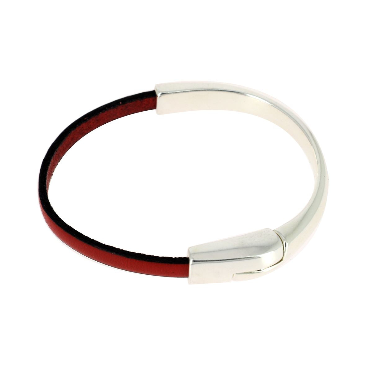 Bracelet DIY : demi jonc en métal avec lacet en cuir plat de 5 mm