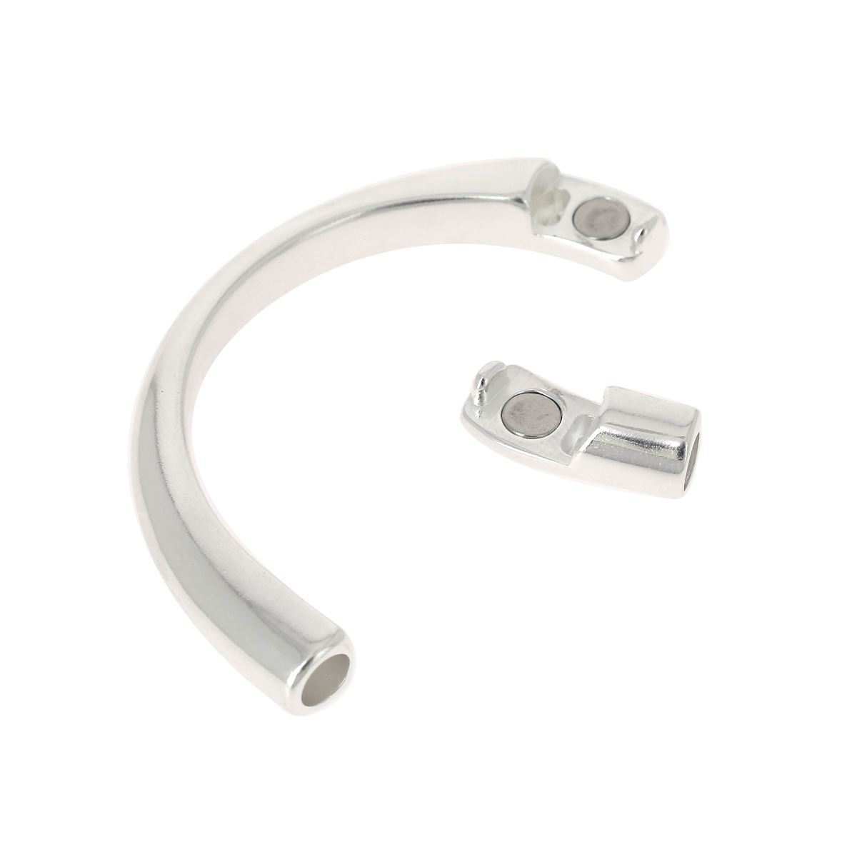 Fermoir bijou magnétique - DEMI BRACELET - Lacet rond 5mm - Finition argent bijoux