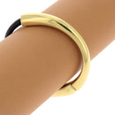 Bracelet design : demi jonc en métal + lacet en cuir rond 5 mm 