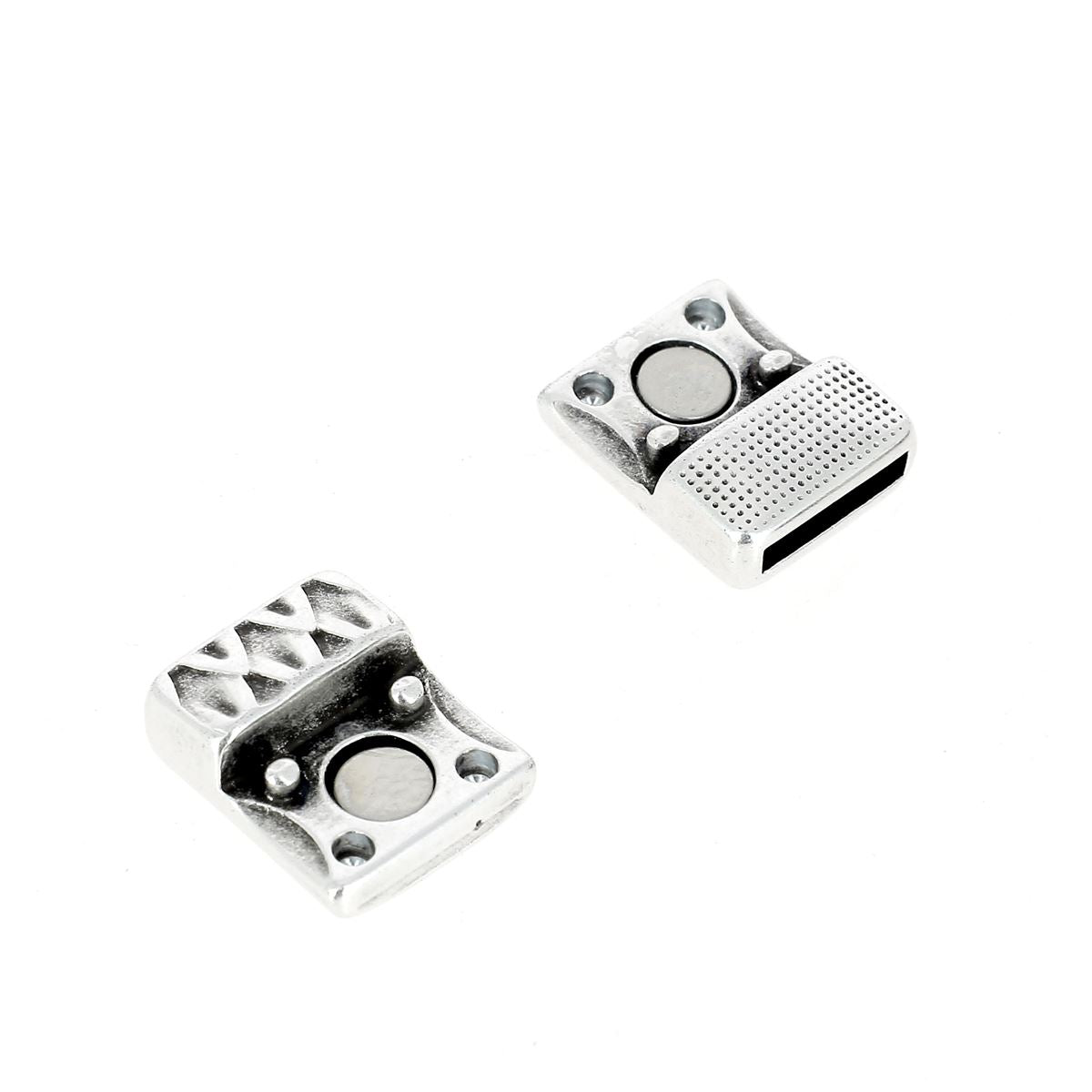 Fermoir bijou aimanté - PEAU DE SERPENT - Lacet plat 10mm