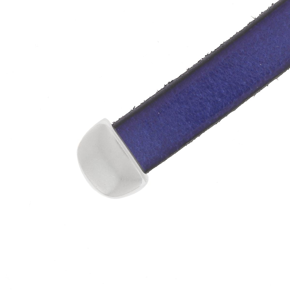 Embout de finition pour bracelet en cuir avec lacet plat