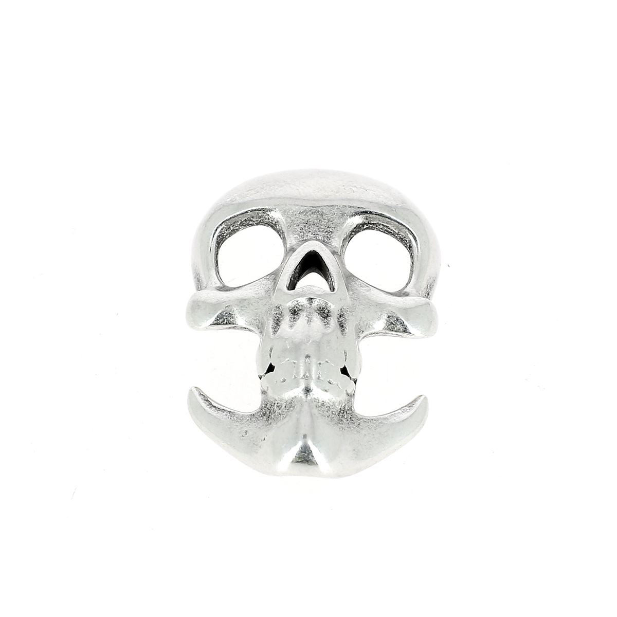 Fermoir bijou crochet - TÊTE DE MORT - Lacet rond 3mm - ARGENT VIEILLI