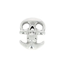 Fermoir bijou crochet - TÊTE DE MORT - Lacet rond 3mm - ARGENT VIEILLI
