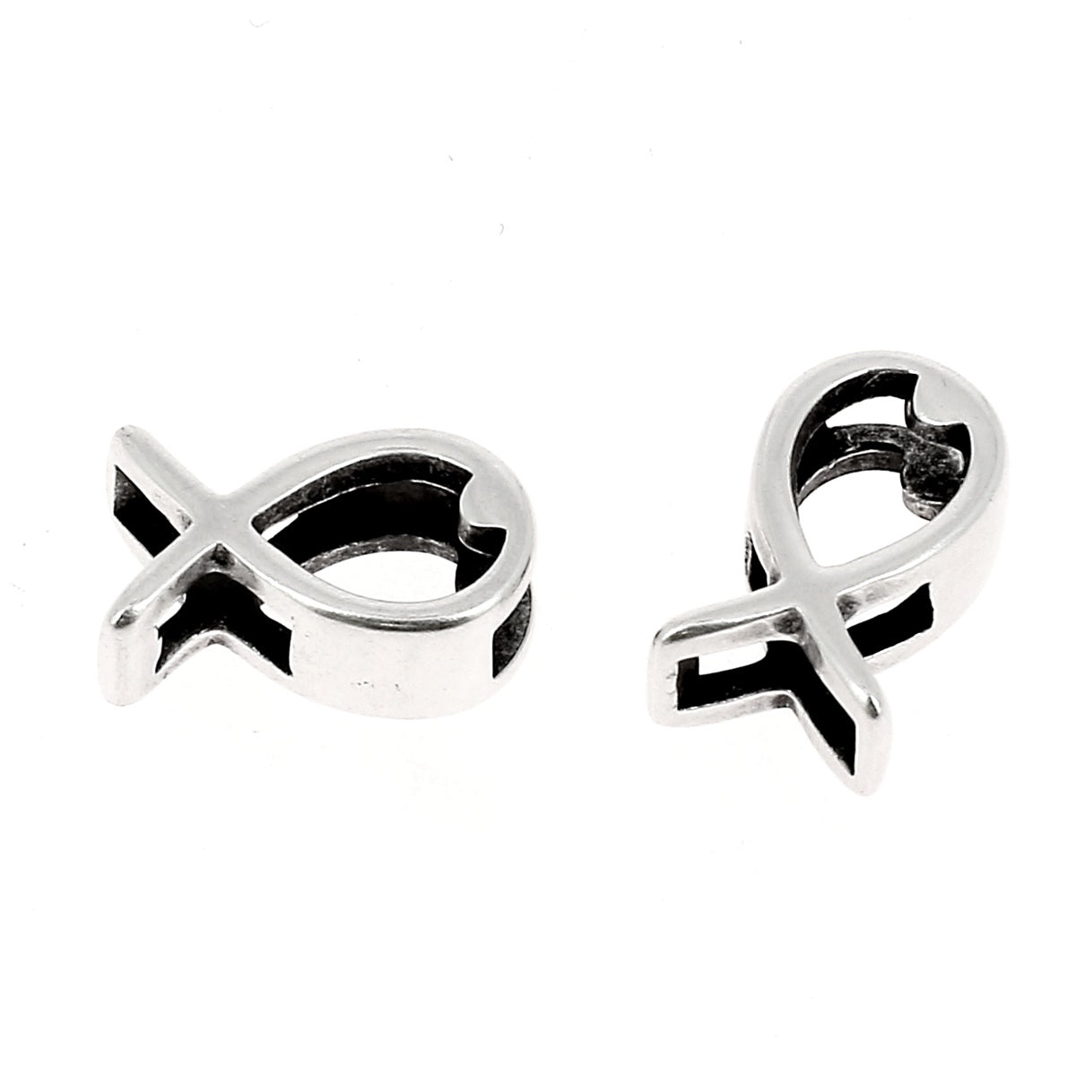 Perle coulissante pour bracelet en cuir plat - Poisson