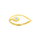 Fermoir bijou crochet - ŒIL BLEU - Lacet rond 2mm - DORÉ LUXE