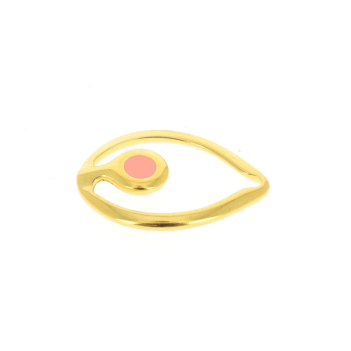 Fermoir bijou crochet - ŒIL ROSE - Lacet rond 2mm - DORÉ LUXE