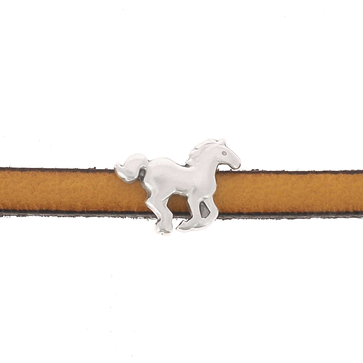 Coulissant CHEVAL - Lacet plat 5mm - ARGENT VIEILLI