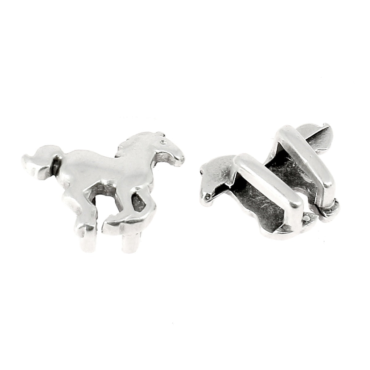 Perle passante pour bracelet en cuir plat - Cheval