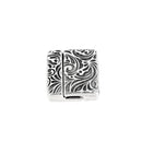 Fermoir bijou aimanté - FLORAL - Lacet plat 20mm - ARGENT VIEILLI